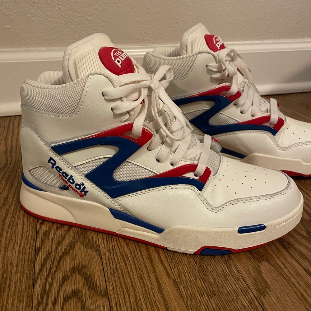 Reebok Kids White, Blue, and Red Sneakers